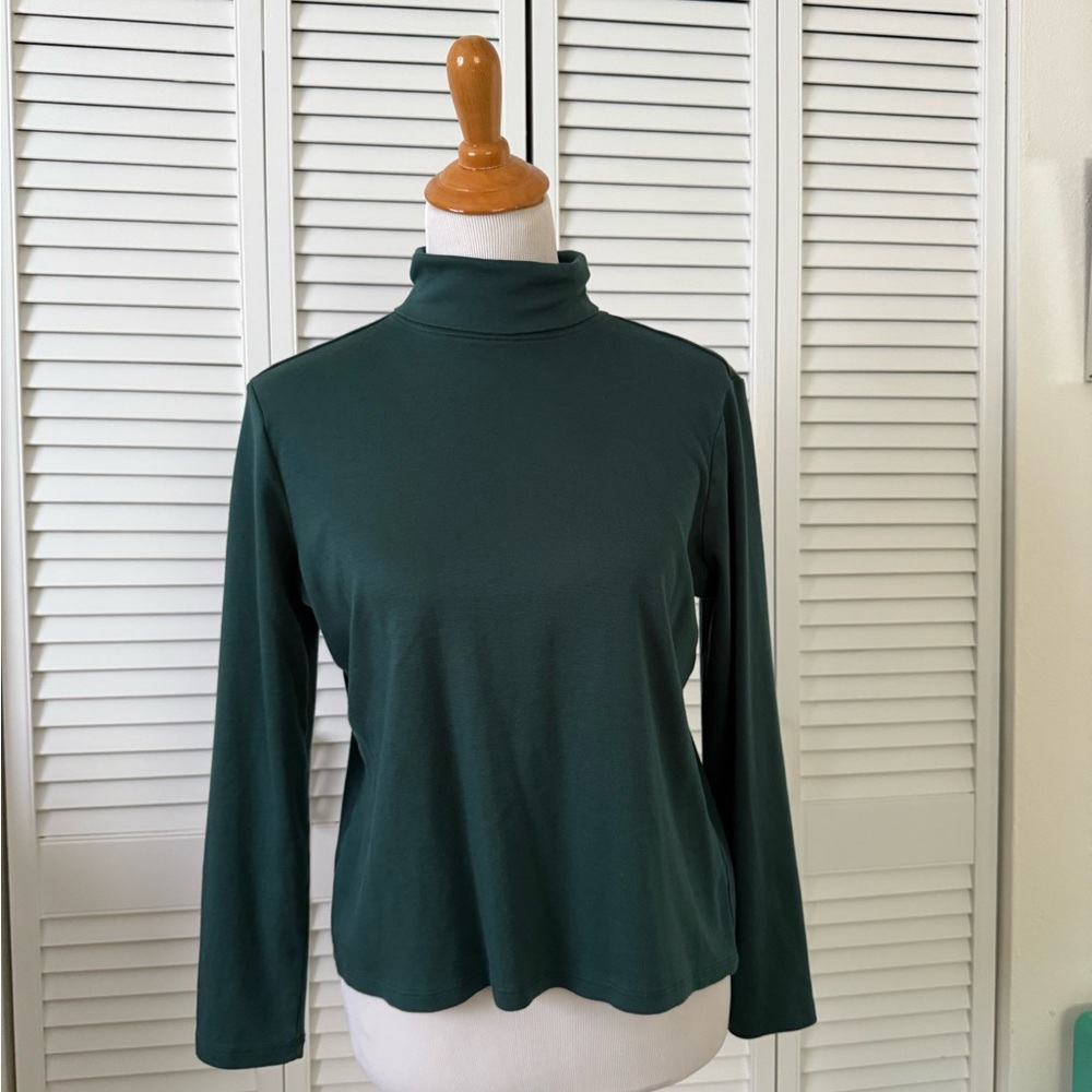 L.L.Bean Green Turtleneck Top LP